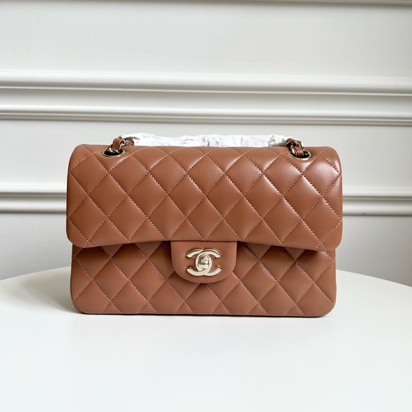 —SOLD—CHANEL SMALL CLASSIC CARAMEL - Picture 1 of 10